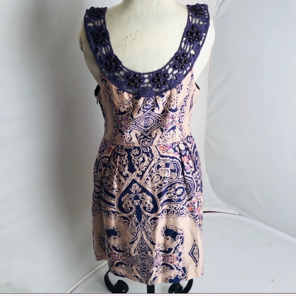 Free People purple crochet beaded sleeveless cocktail dress - Picture 4 of 10